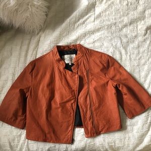 Rachel Roy vegan leather cropped jacket